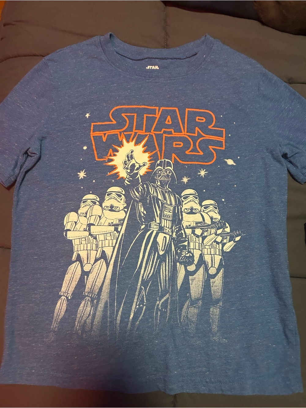 Star Wars Blue Tee with Orange & Cream Graphic